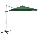 Cumpara ieftin Umbrela in consola cu stalp si LED-uri, verde, 300 cm