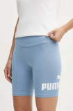 Puma pantaloni scurți femei, culoarea violet, cu imprimeu, high waist, 848347.