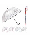 Umbrelă transparentă panoramică, umoristică, negru, compactă