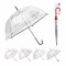 Umbrelă panoramică transparentă, umoristică, roșu, compactă