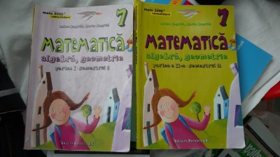 MATEMATICA ALGEBRA GEOMETRIE CLASA A VII A PARTEA 1 SI 2 - NEGRILA foto