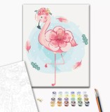 Set pictura pe numere - Blooming flamingo | Brushme