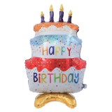 Balon din Folie Tort Colorat, Happy Birthday, 72x44cm, CMCLASS