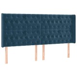 Cumpara ieftin Tablie pat cu urechi albastru inchis 183x16x118/128 cm catifea