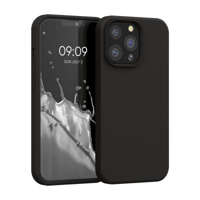 Husa Kwmobile pentru Apple iPhone 13 Pro, Negru, Silicon, KWM000013OX049C foto