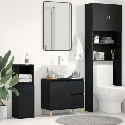 vidaXL Dulap de Baie cu ușă Stejar negru 65 x 33 x 60 cm Lemn compozit 862811 foto