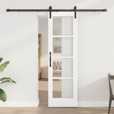 Ușa glisantă cu set hardware &amp;#039;ORKDAL&amp;#039;Alb 61x198.5 cm foto