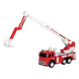Masinuta de pompieri cu sunete si lumini, Ramdeco, cu cos de ridicare, 38 x 12.5 x 23 cm, Oem