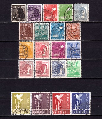 ✅ (S39)Germania 1947 -Emisiunile Aliatilor &amp;quot; Uzuale&amp;quot; ,serie Mi. 943/962 , 21 valori , cota mare 130 &amp;euro; , stampilata foto