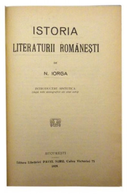 Istoria literaturii romanesti foto