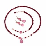 Cumpara ieftin Set Lilou din agat rubiniu și cuarț