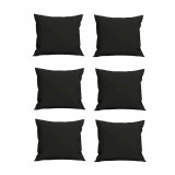 Set 6 Perne decorative patrate, 40x40 cm, pentru canapele, pline cu Puf Mania Relax, culoare negru, Palmonix