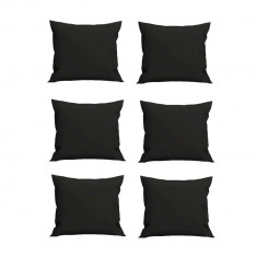 Set 6 Perne decorative patrate, 40x40 cm, pentru canapele, pline cu Puf Mania Relax, culoare negru