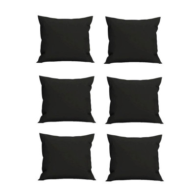 Set 6 Perne decorative patrate, 40x40 cm, pentru canapele, pline cu Puf Mania Relax, culoare negru foto