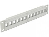 Patch Panel 10&quot; pentru keystone 12 porturi gri, Delock 43309