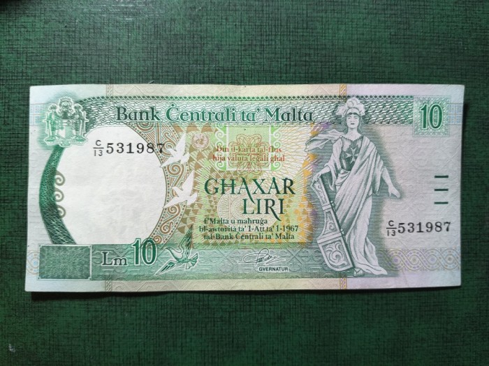 MALTA 10 LIRI 1967