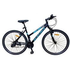 Bicicleta dama 700C hibrid, munte, oras, 21 viteze Shimano, V-Brake, cadru 17 inch aluminiu