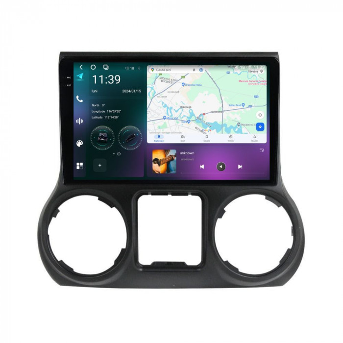 Navigatie dedicata cu Android Jeep Wrangler III (JK) 2015 - 2018, 12GB RAM,