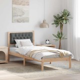 vidaXL Cadru de pat cu headboard Gri &icirc;nchis 75 x 190 cm țesătură 878230