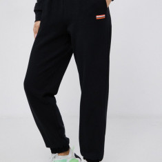 P.E Nation Pantaloni de bumbac femei, culoarea negru, material neted