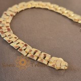Bratara unisex lata placata cu aur , model tip bratara de ceas, 19 cm