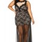 E916P-1 Rochie maxi croiala plus size cu dantela