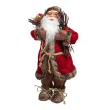 Figurina decorativa Mos Craciun, 46 cm, elemente lemn