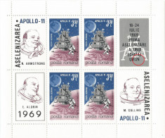 Romania, LP 704a/1969, Apollo 11, in bloc de 4, eroare, MNH foto