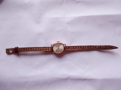 CEAS DE DAMA RUSESC ( MADE IN CCCP ) LUCH , PLACAT CU AUR , FUNCTIONEAZA