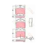 Set placute frana Trw GDB1368, parte montare : Punte fata