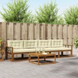 vidaXL Set de canapele de exterior cu pernă 5 pcs Natural și Crem 3367168