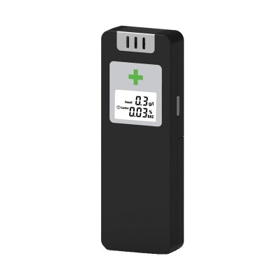 Alcool tester digital negru cu display LCD Iluminat Alb foto