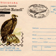 Romania 1995, Expo Filatelica Natura 95, Vulturul Plesuv, Fauna, Timisoara, PO