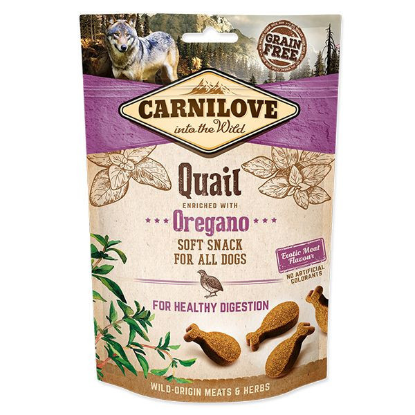 Carnilove Dog Semi Moist Snack Prepeliţă &icirc;mbogățit cu Oregano 200 g