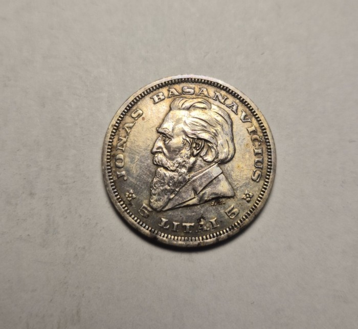 Lituania 5 Litai 1936 Piesa Frumoasa de Colectie