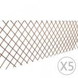 Gard delimitator armonica din lemn de salcie 90 x 180 cm, 5 buc, vidaXL