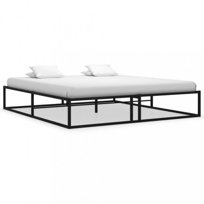 vidaXL Cadru de pat, negru, 180 x 200 cm, metal foto