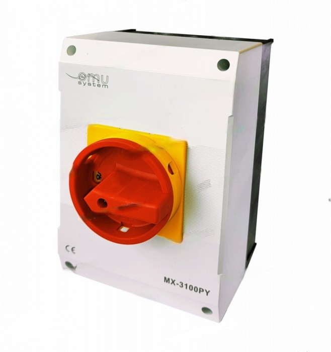 Intrerupator 100A 37kw 0-1 ON-OFF 3 poli 400V AC IP65 industrial aplicat casetat
