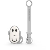 Matchstick Monkey Flat Face Teether &amp; Soother Clip set cadou pentru copii Grey