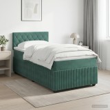Cumpara ieftin Pat boxspring cu saltea Verde inchis 80 x 200 cm Catifea