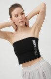 Cumpara ieftin Dkny top femei, culoarea negru, decolteu spaniol