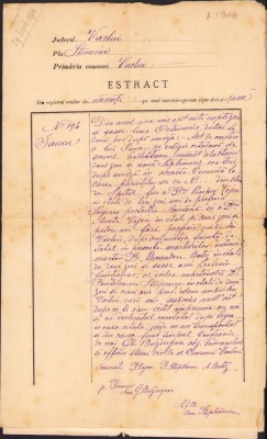 A2045 Extras registru născuți și recipisă, 1876, Vaslui foto