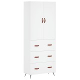 Dulap inalt, alb, 69,5x34x180 cm, lemn compozit