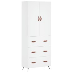 Dulap inalt, alb, 69,5x34x180 cm, lemn compozit