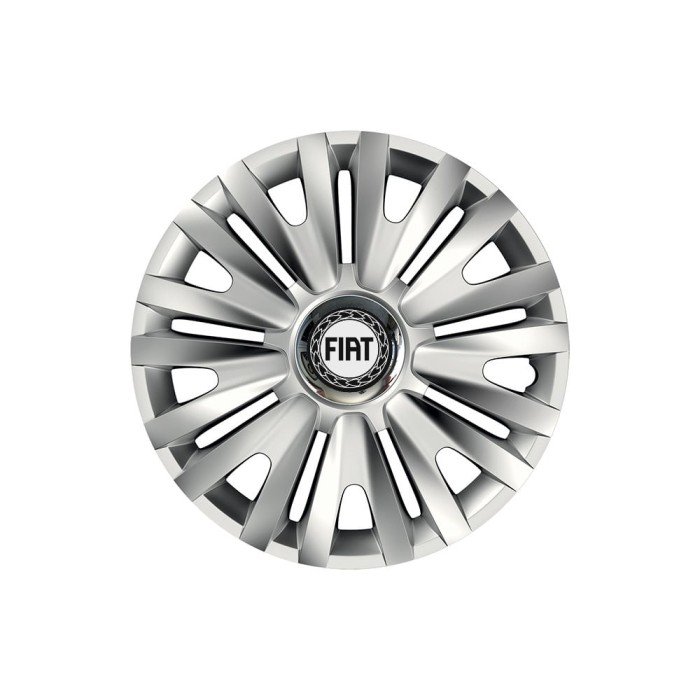 Set 4 capace roti Cu Inel Cromat Royal R15 pentru gama auto Fiat