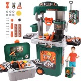 Banc de lucru jucarie Rovo 952, cu unelte si accesorii, 35 piese