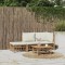 Gossi set mobilier de gradina, cu perne alb crem, 3 piese, bambus