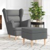 VidaXL Fotoliu cu taburet pentru picioare, gri &icirc;nchis, material textil 3307990