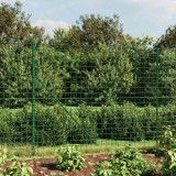 vidaXL Gard plasă de s&acirc;rmă, verde, 1,4x10 m, oțel galvanizat