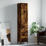 vidaXL Dulap &icirc;nalt, stejar fumuriu, 34,5x34x180 cm, lemn prelucrat
